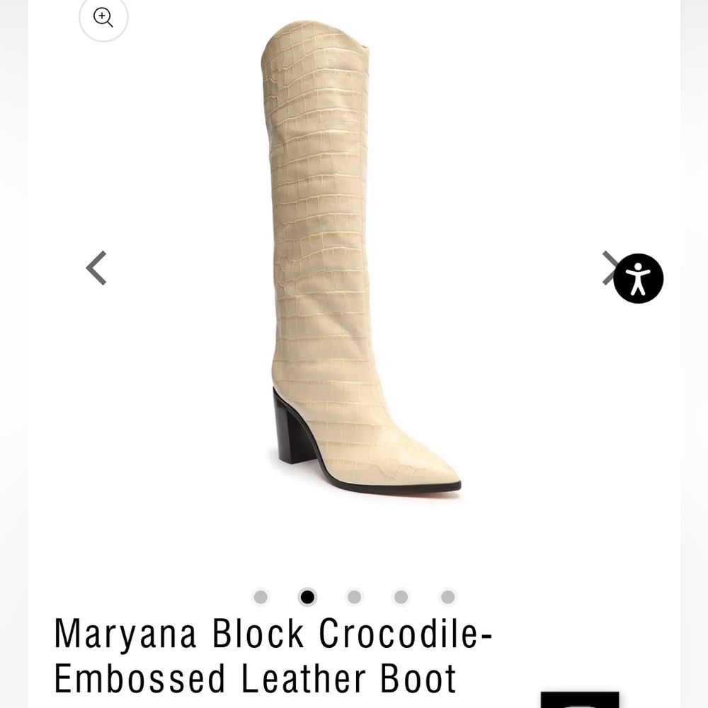Beige crocodile Schutz tall boot